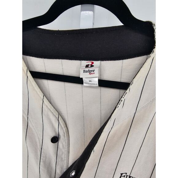 Vintage Badger Mens Sz XXL Field of Dreams Short Sleeve Baseball Shirt Striped - Picture 3 of 4